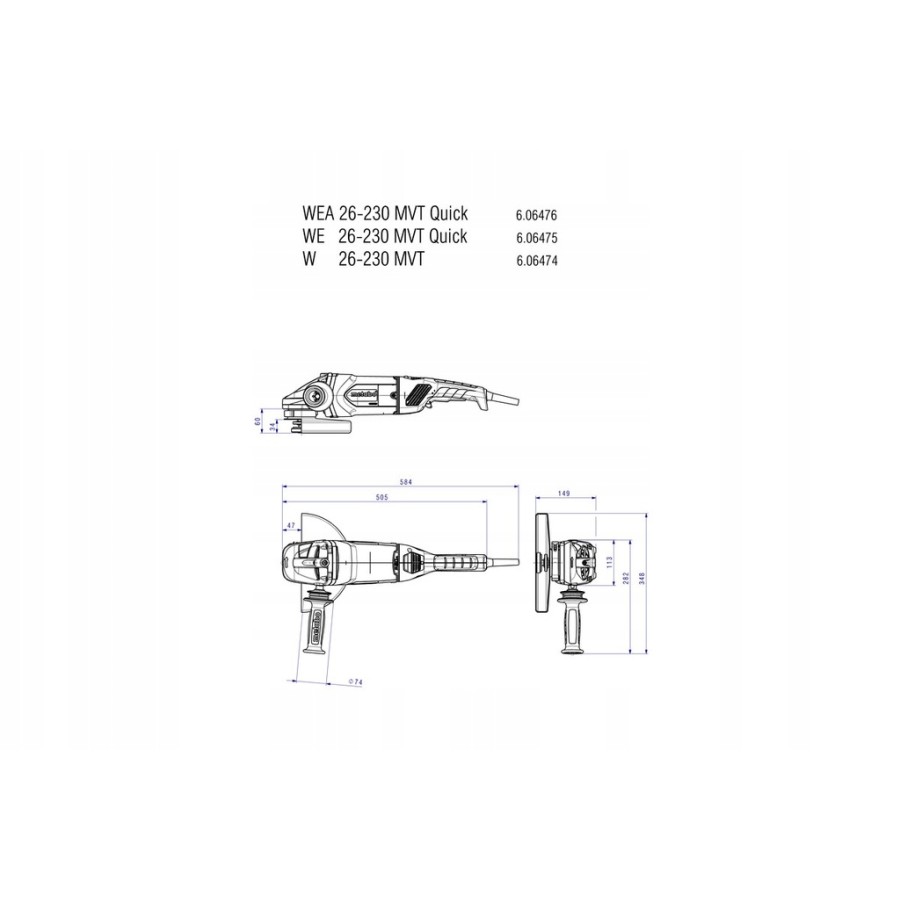 SZLIFIERKA KĄTOWA WE 26-230 MVT QUICK - 606475000.