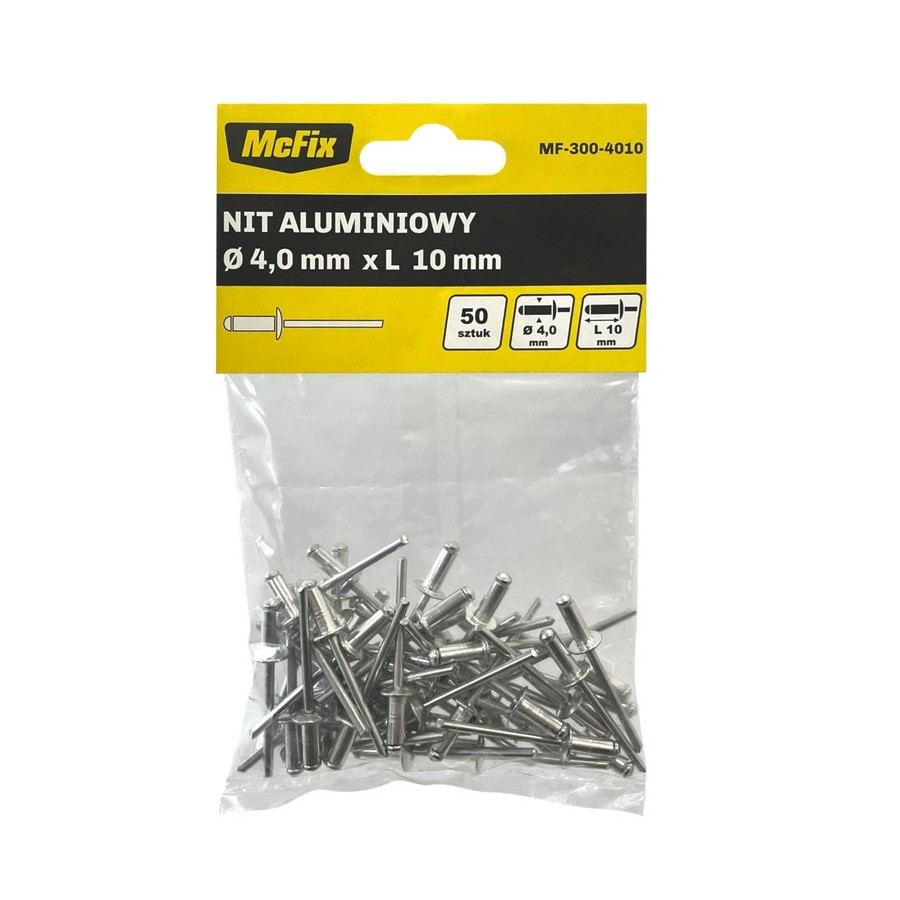 NITY ALUMINIOWE OP-50SZT 4.0*10MM 