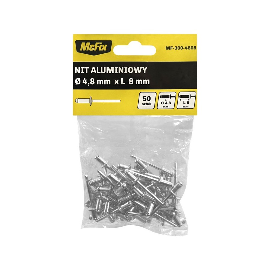 NITY ALUMINIOWE OP-50SZT 4.8*8MM 