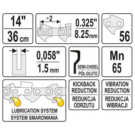 ŁAŃCUCH TNĄCY DO PILARKI 13'' .325 1.5MM 56Z - YT-84940.