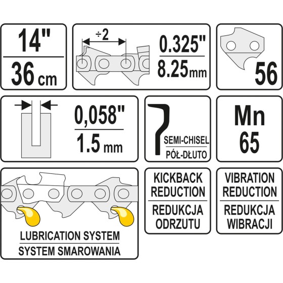 ŁAŃCUCH TNĄCY DO PILARKI 13'' .325 1.5MM 56Z - YT-84940.