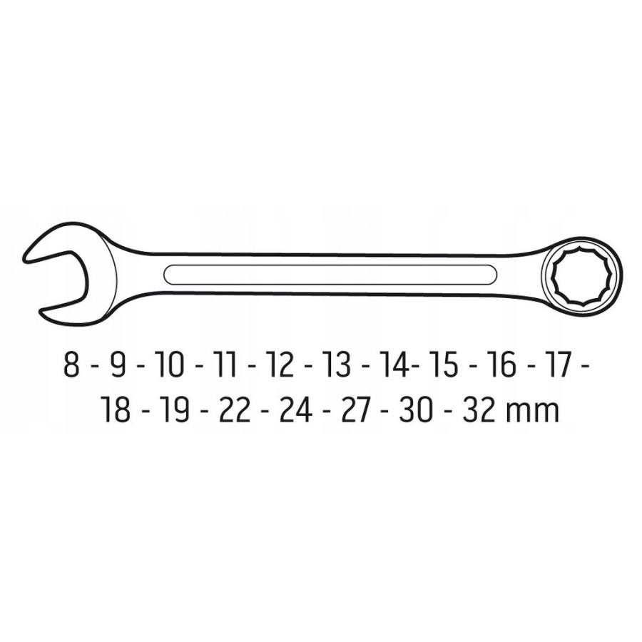 KOMPLET KLUCZY PŁASKO-OCZKOWYCH 8-32MM 17 SZTUK - 09-753.