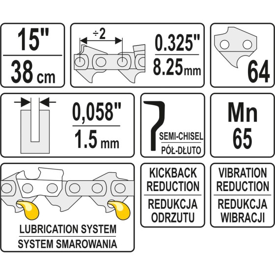 ŁAŃCUCH TNĄCY DO PILARKI 15'' .325 1.5MM 64Z 