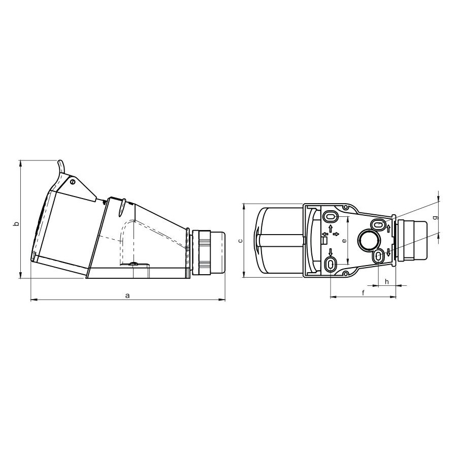 GNIAZDO IZOLACYJNE STAŁE 16A 400V CZERWONE 3P+Z IP44 