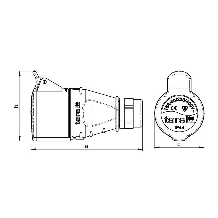 GNIAZDO IZOLACYJNE PRZENOŚNE 32A 400V CZERWONE 3P+N+Z IP44 