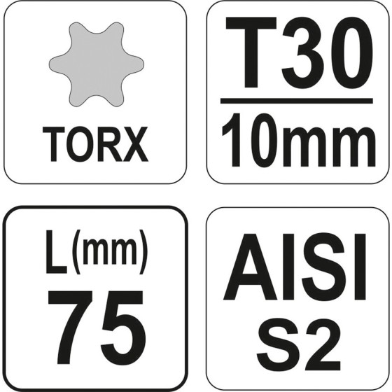 KLUCZ SPECJALNY TORX T30/75 S2 