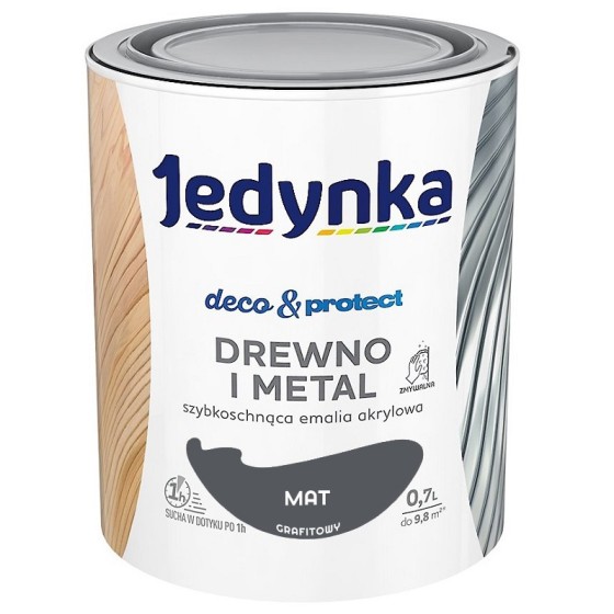 JEDYNKA DECO&PROTECT DREWNO I METAL MAT GRAFITOWY 0,7L 