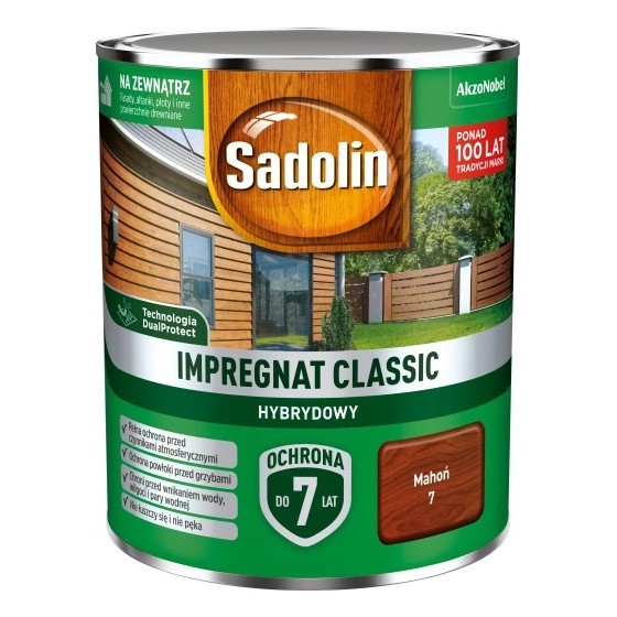 SADOLIN IMPREGNAT CLASSIC HYBRYDOWY 7 LAT MAHOŃ 4.5L 