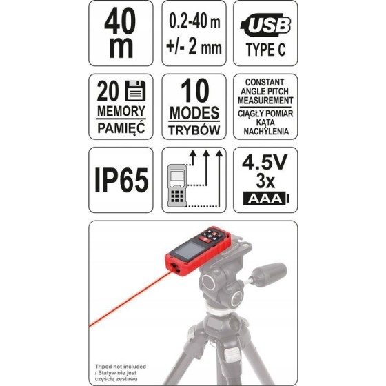 DALMIERZ LASEROWY 40M - YT-73126.