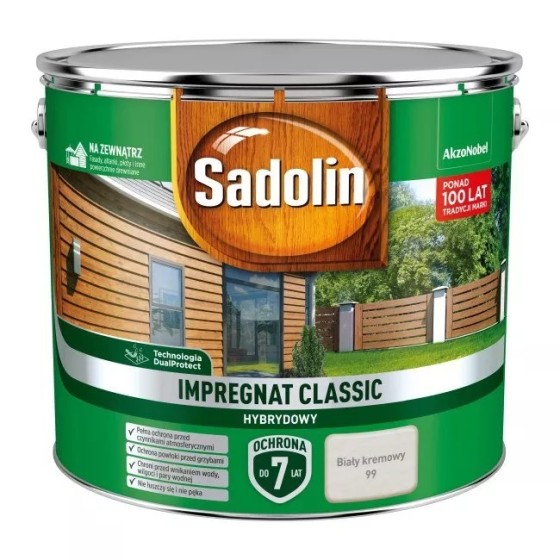 SADOLIN IMPREGNAT CLASSIC HYBRYDOWY 7 LAT BIAŁY-KREM 9L 