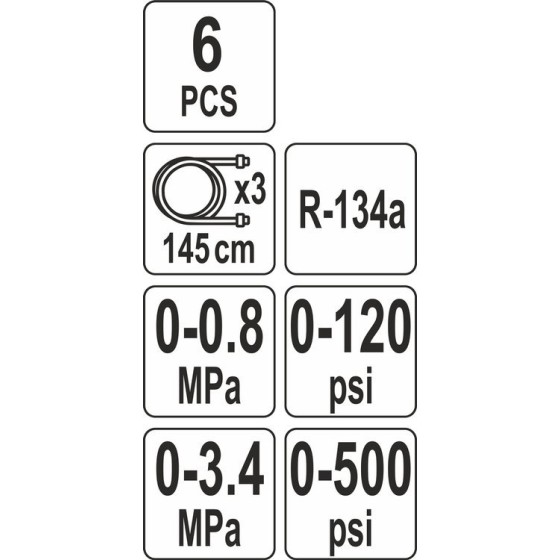 ZESTAW DO OBSŁUGI SYSTEMÓW KLIMATYZACJI 6CZ. - YT-72990.