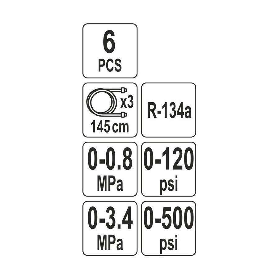 ZESTAW DO OBSŁUGI SYSTEMÓW KLIMATYZACJI 6CZ. - YT-72990.