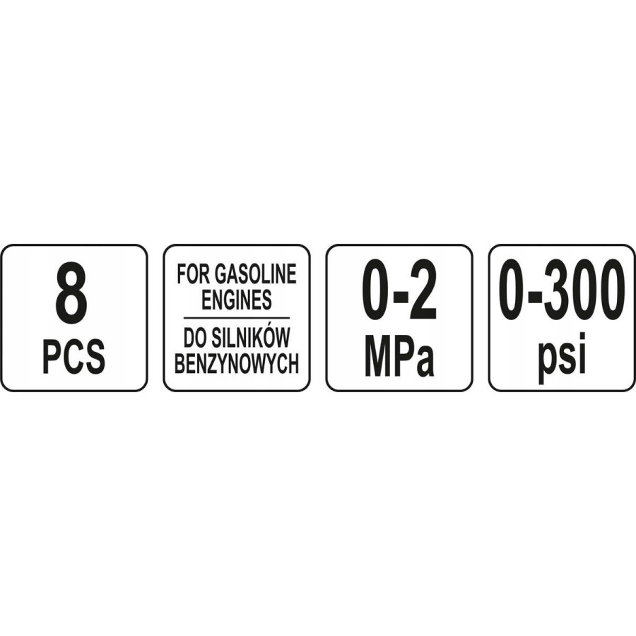 MIERNIK CIŚNIENIA SPREŻANIA W SILNIKACH BENZYNOWYCH+ADAPTERY - YT-73022.
