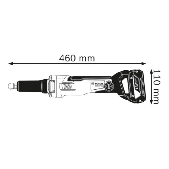 SZLIFIERKA PROSTA AKUMULATOROWA GGS 18V-23 LC 0*AH 