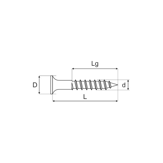 WKRĘT DO DREWNA OCYNK ŻÓŁTY 3.0*40MM GWINT NIEPEŁNY 