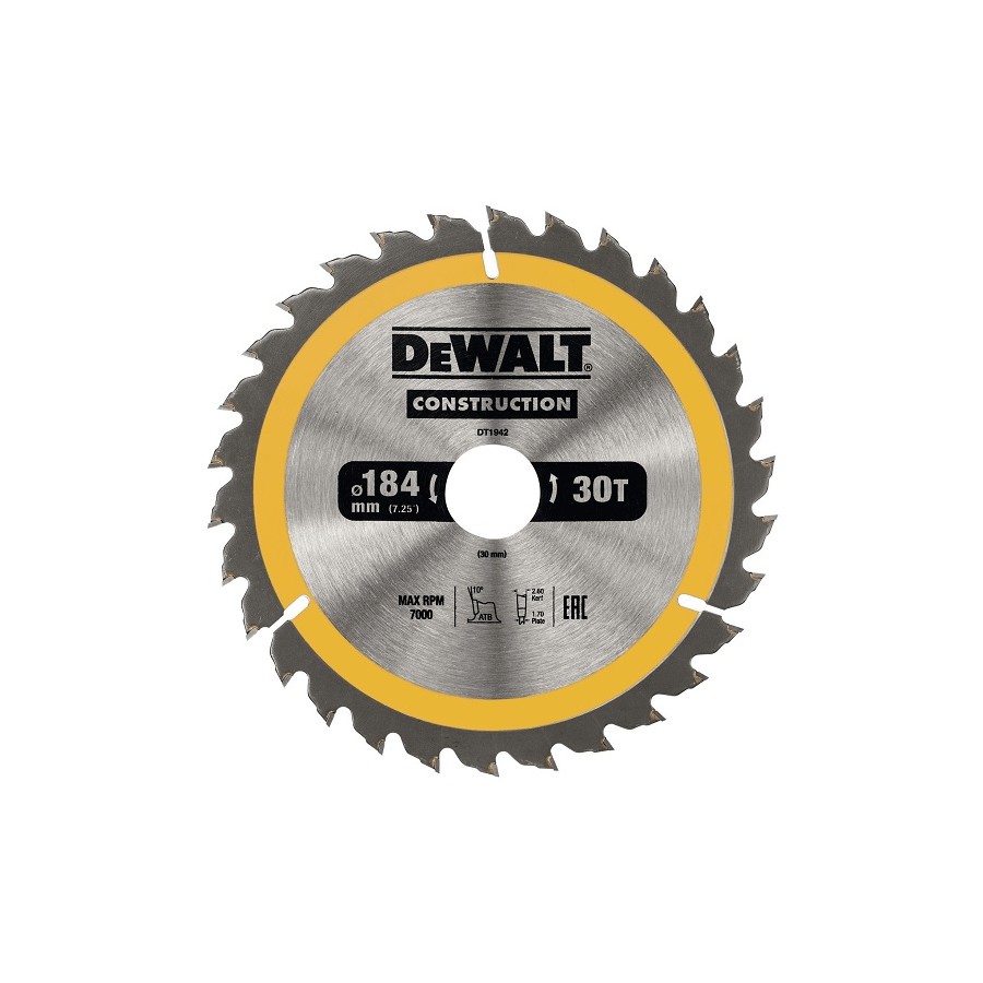 PIŁA TARCZOWA DO DREWNA 184/30MM, 30 ZĘBÓW - DT1942-QZ.