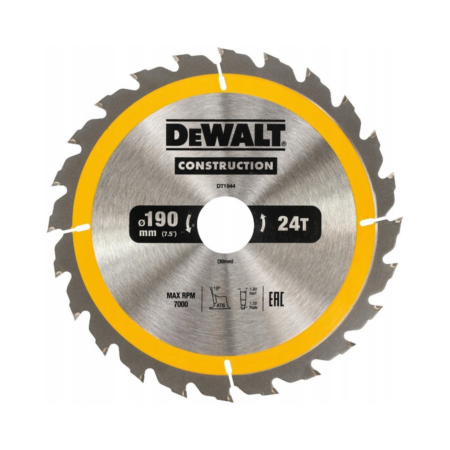 PIŁA TARCZOWA DO DREWNA 190/30MM, 24T - DT1944-QZ.