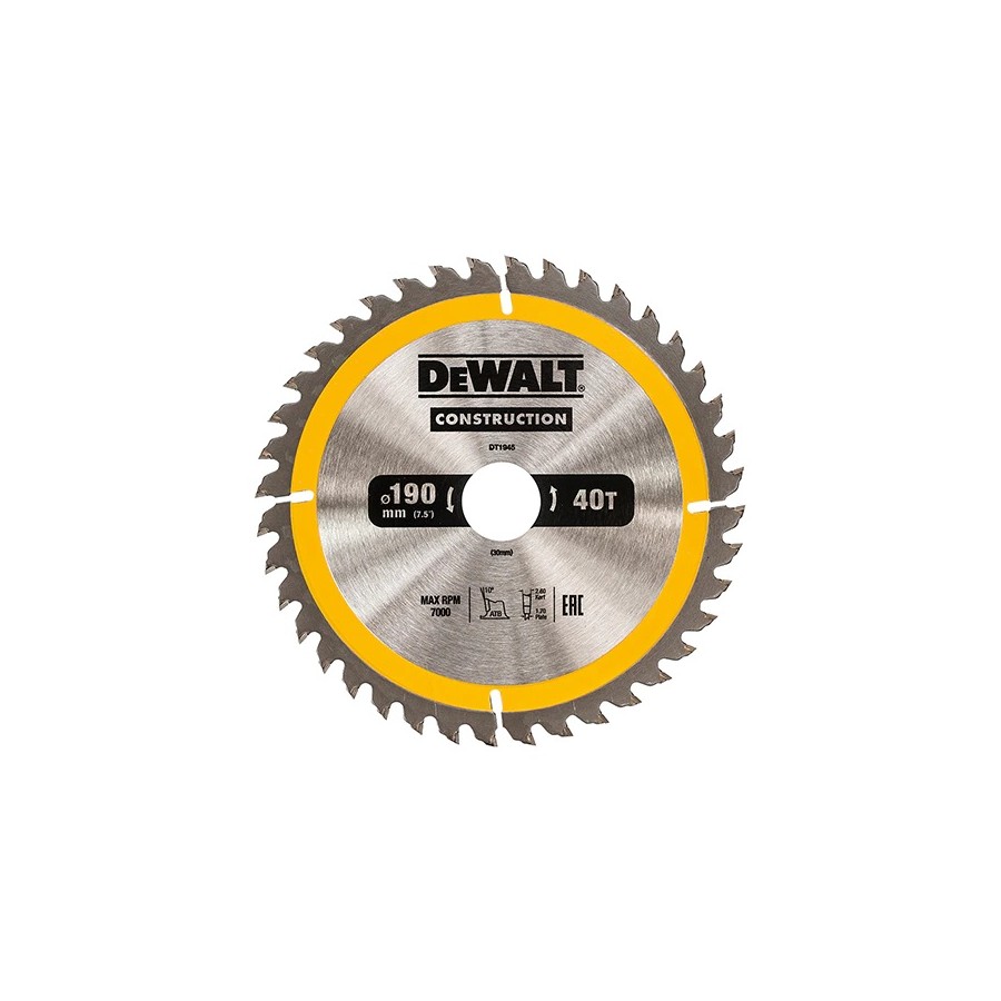 PIŁA TARCZOWA DO DREWNA 190/30MM, 40 ZĘBÓW - DT1945-QZ.