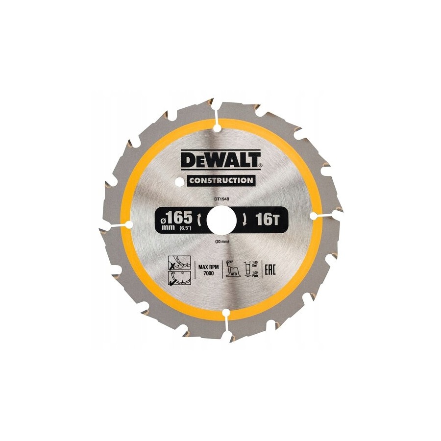 PIŁA TARCZOWA DO DREWNA 165/20MM, 16 ZĘBÓW - DT1948-QZ.