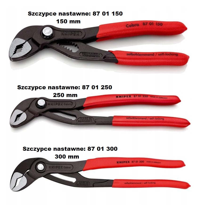 ZESTAW SZCZYPIEC DO RUR W ETUI 3-CZĘŚCIOWY 150,250,300MM - 00 19 55 S9.