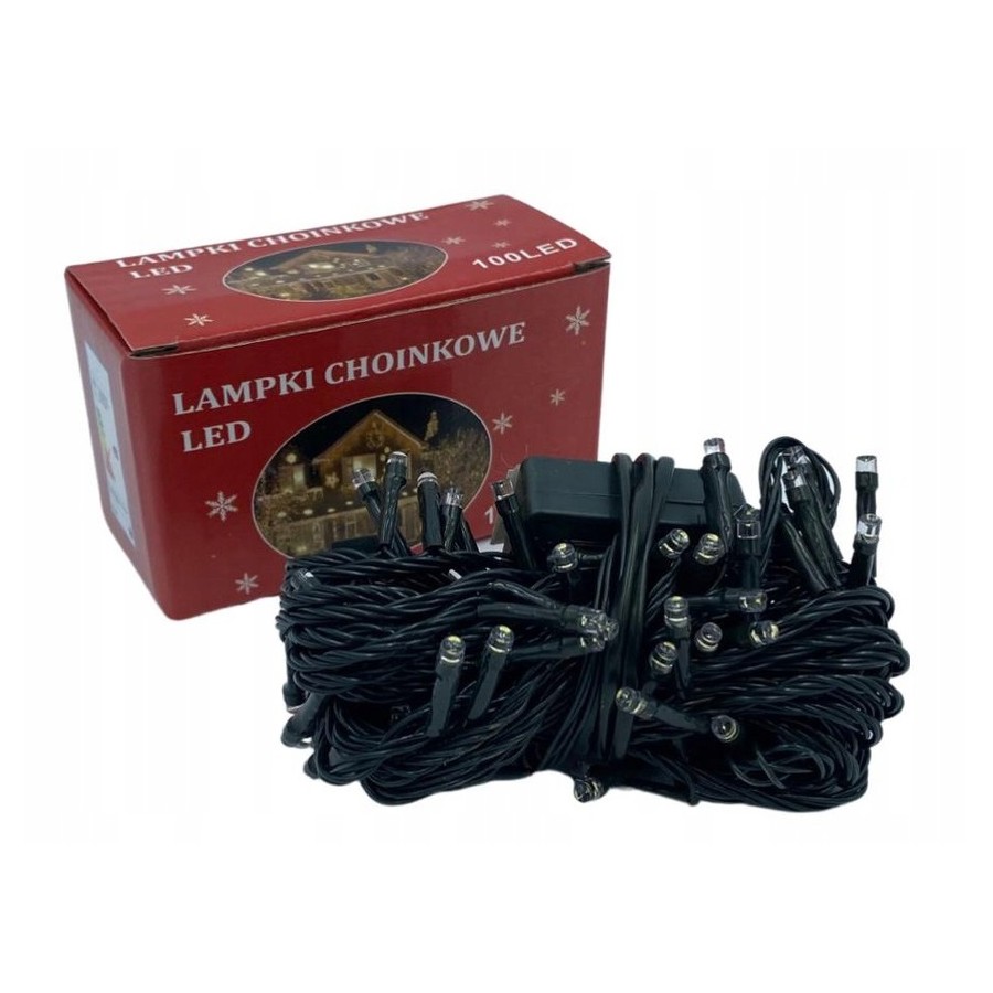 LAMPKI CHOINKOWE 100LED CIEPŁE BIAŁE 5,3M 