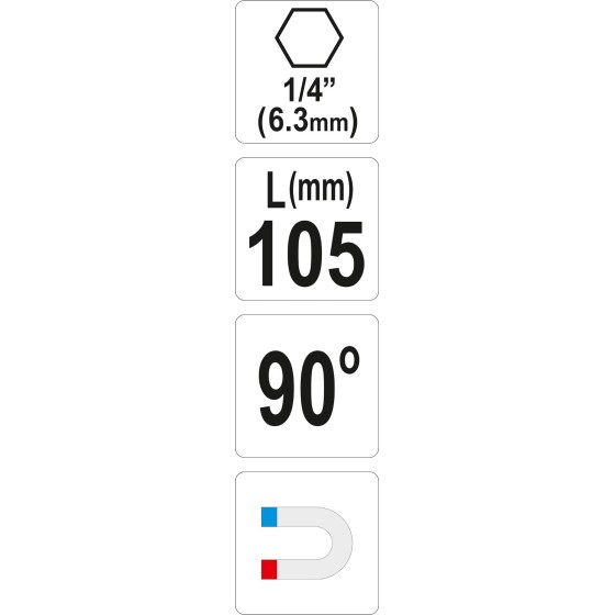 WKRĘTAK KĄTOWY DO KOŃCÓWEK 1/4'' 