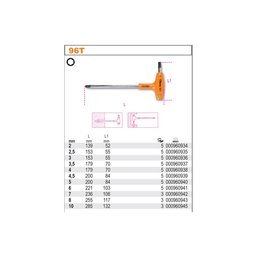 KLUCZ TRZPIENIOWY KĄTOWY 4.5MM 