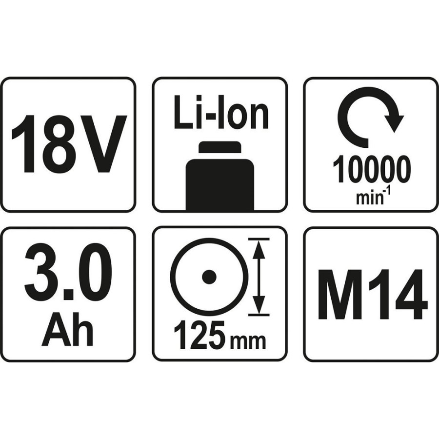 SZLIFIERKA KĄTOWA 125MM 18V 2X3AH 