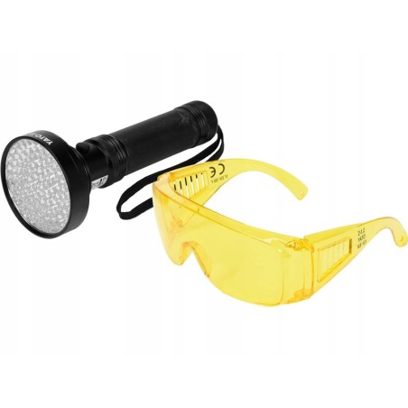 ZESTAW LATARKA UV 100 LED I OKULARY - YT-08582.