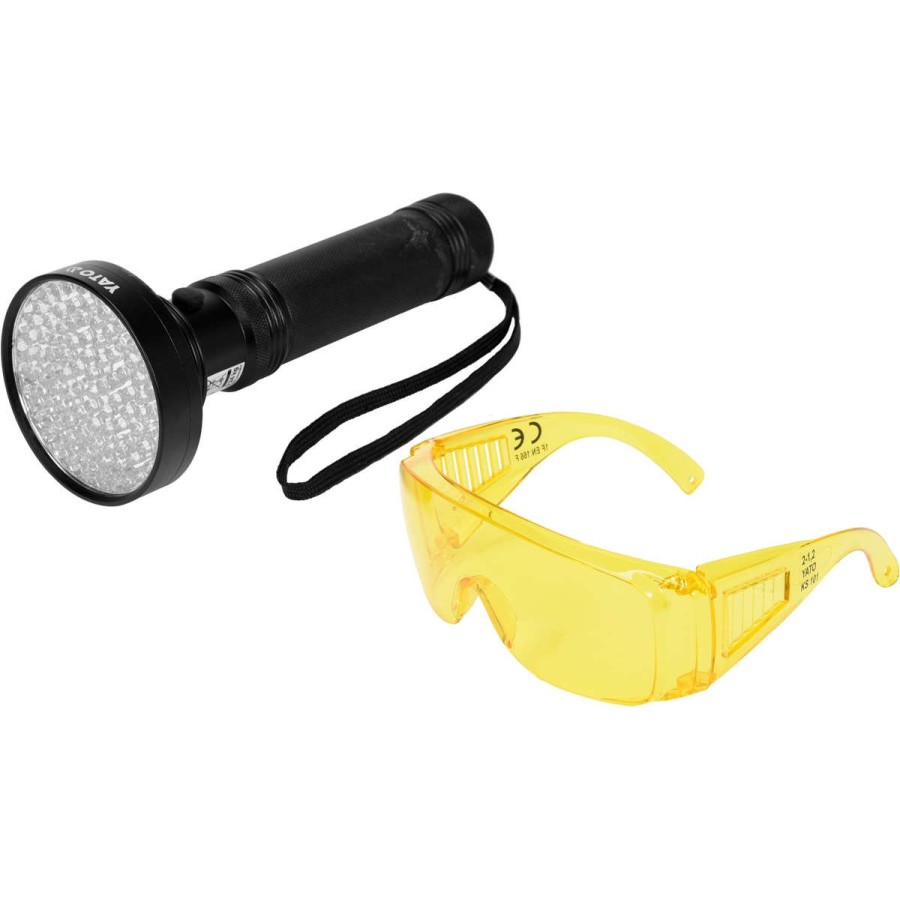 ZESTAW LATARKA UV 100 LED I OKULARY - YT-08582.