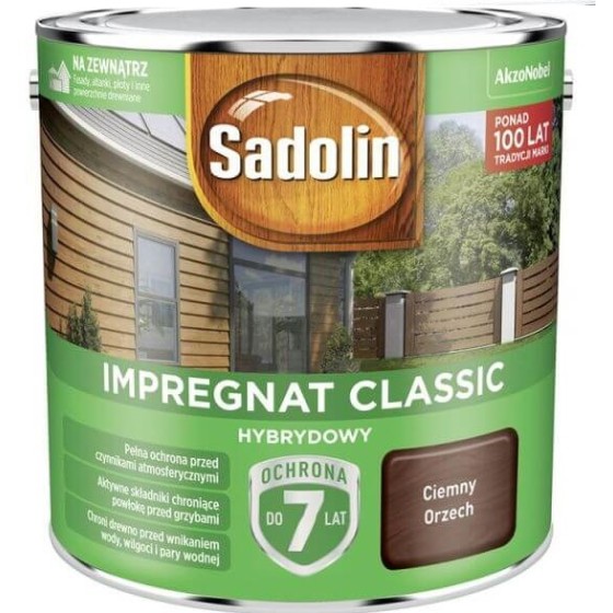 SADOLIN IMPREGNAT CLASSIC HYBRYDOWY 7 LAT ORZECH CIEMNY 9L 