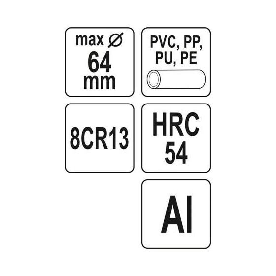 OBCINAK DO RUR PCV 64MM V-CUT - YT-22293.