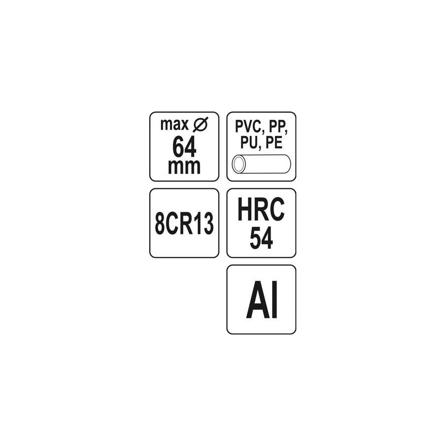 OBCINAK DO RUR PCV 64MM V-CUT - YT-22293.