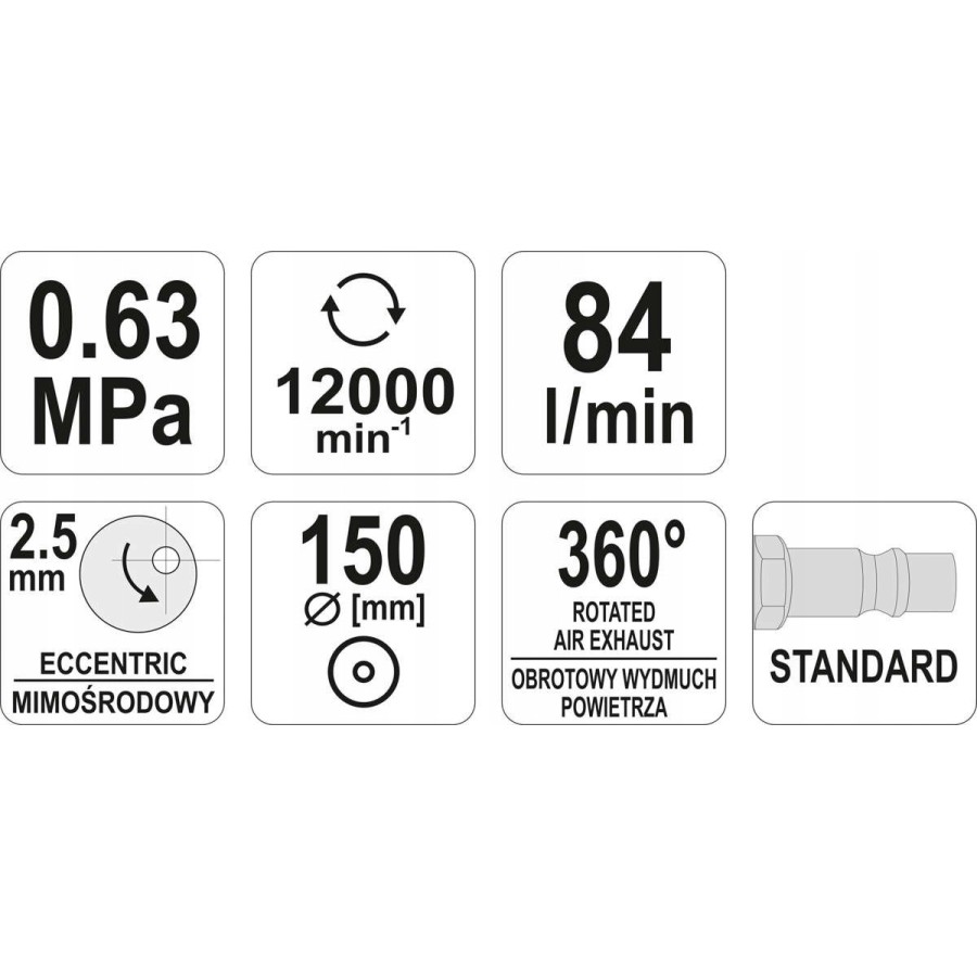 SZLIFIERKA PNEUMAT.MIMOŚROD 2,5MM KOMPOZ - YT-09739.