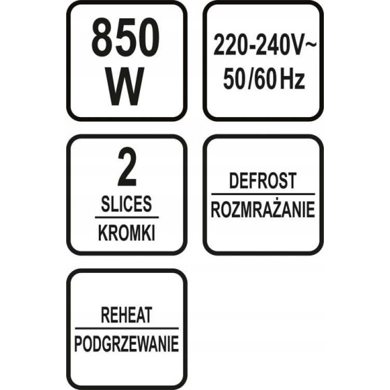 TOSTER 700-850W CZARNY - 67500.