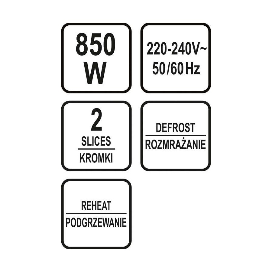 TOSTER 700-850W CZARNY - 67500.