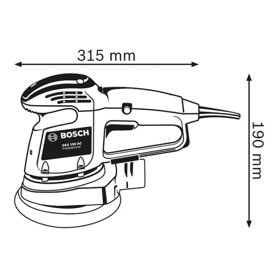 SZLIFIERKA MIMOŚRODOWA GEX AC 34-150 340W 150MM - 0601372800.