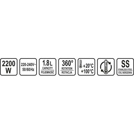 CZAJNIK ELEKTRYCZNY SZKLANY 1.8L. REGULACJA TEMPERATURY - 68174.