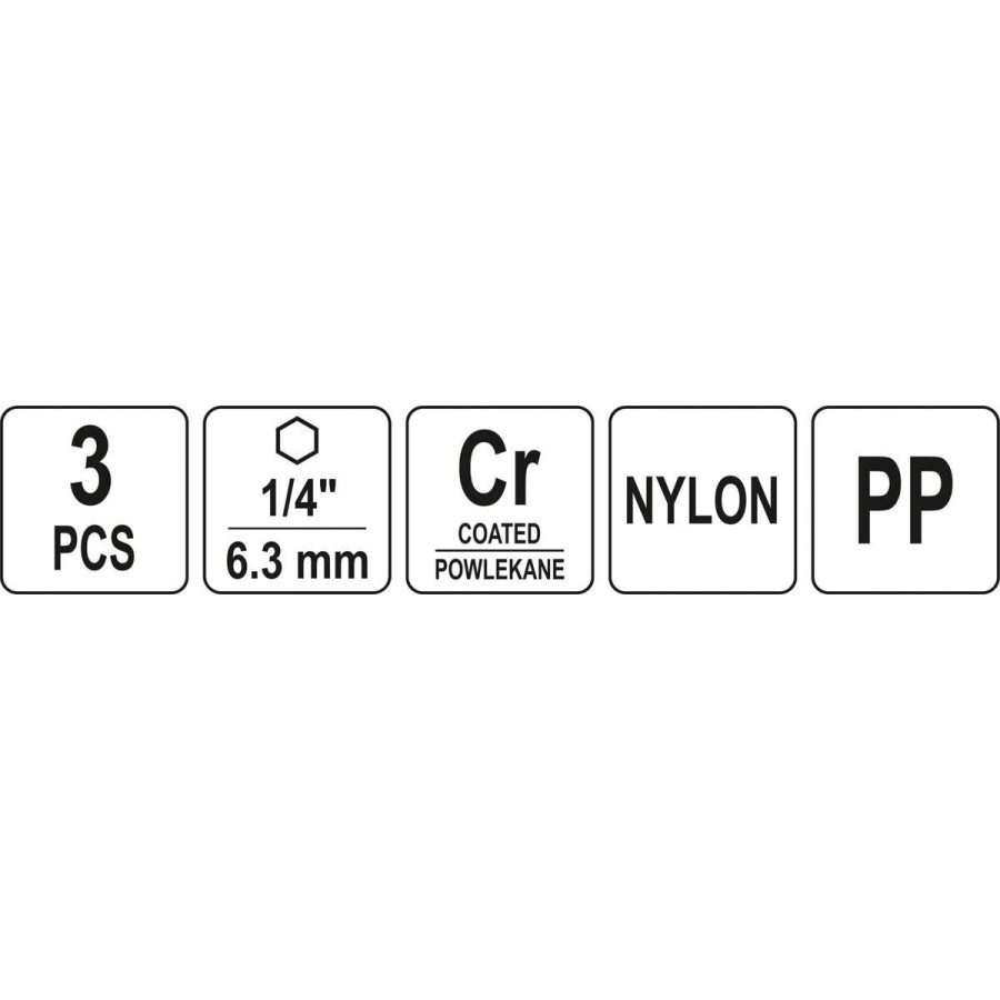ZESTAW SZCZOTEK NA WIERTARKĘ 3SZT HEX - YT-47553.
