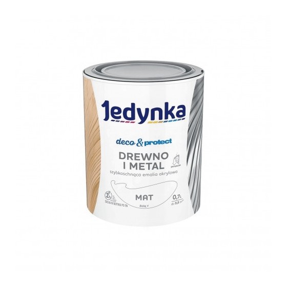 JEDYNKA DECO&PROTECT DREWNO I METAL MAT BIAŁY 0,7L 