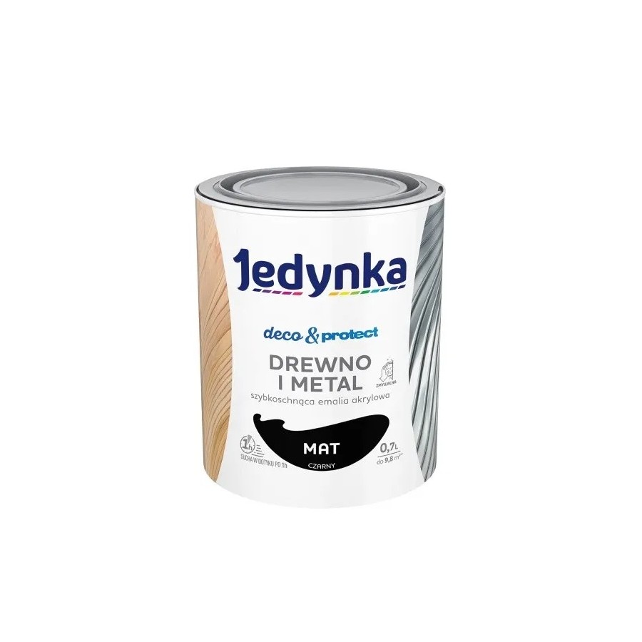 JEDYNKA DECO&PROTECT DREWNO I METAL MAT CZARNY 0,7L 