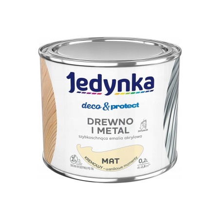 JEDYNKA DECO&PROTECT DREWNO I METAL MAT KREMOWY 0,2L 