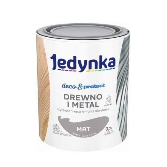 JEDYNKA DECO&PROTECT DREWNO I METAL MAT SZARY 0,7L 