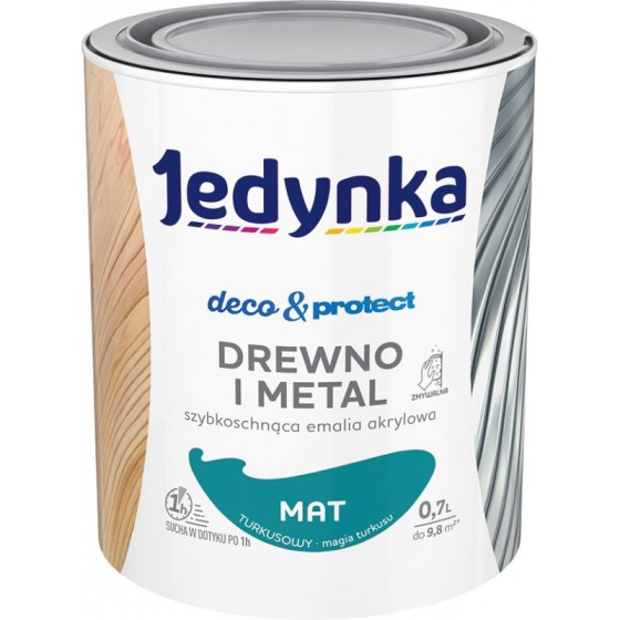 JEDYNKA DECO&PROTECT DREWNO I METAL MAT TURKUSOWY 0,7L 