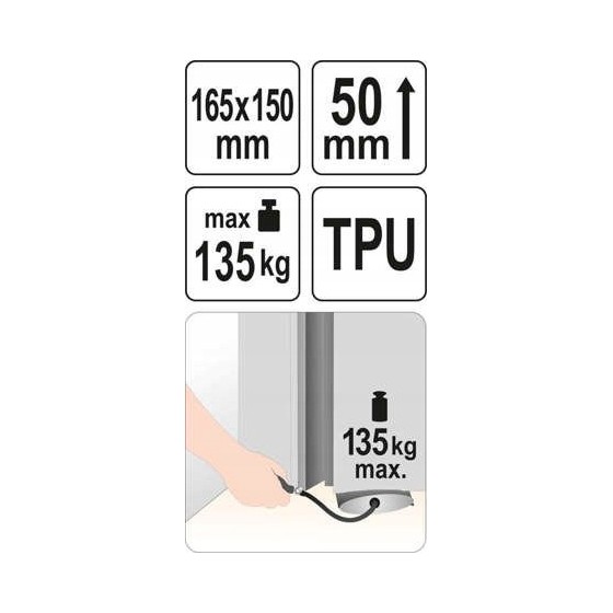 PODUSZKA MONTAŻOWA, WYMIARY 165 X 150 MM, UDŹWIG 135 KG - YT-67381.