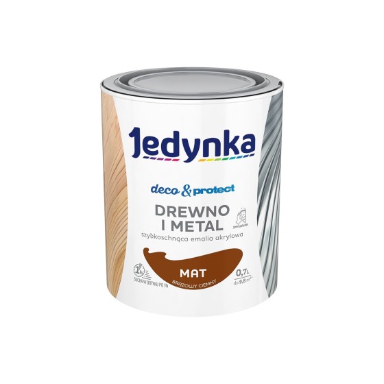 JEDYNKA DECO&PROTECT DREWNO I METAL MAT BRĄZOWY CIEMNY 0,7L 