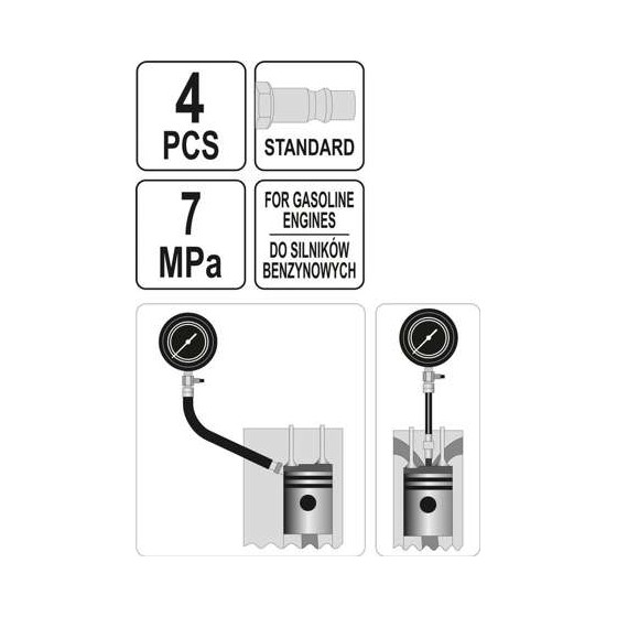 ZESTAW DO POMIARU SZCZELNOŚCI CYLINDRÓW - YT-73055.