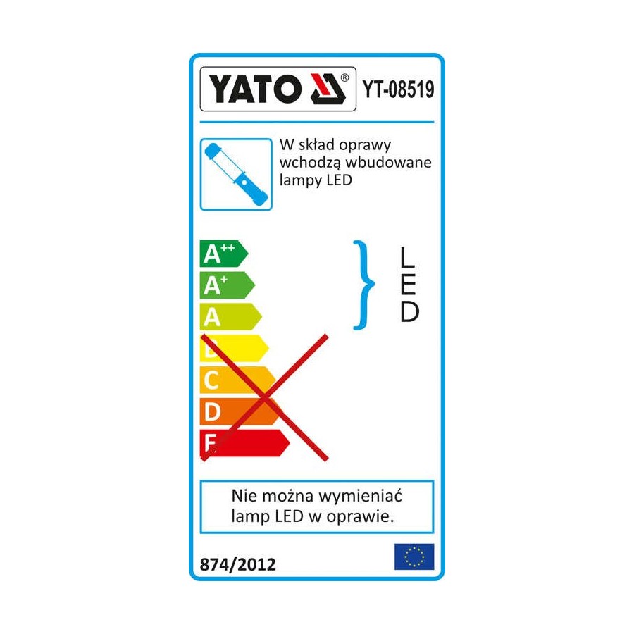 LAMPA WARSZTATOWA COB LED 7W , 600LM+120LM - YT-08519.