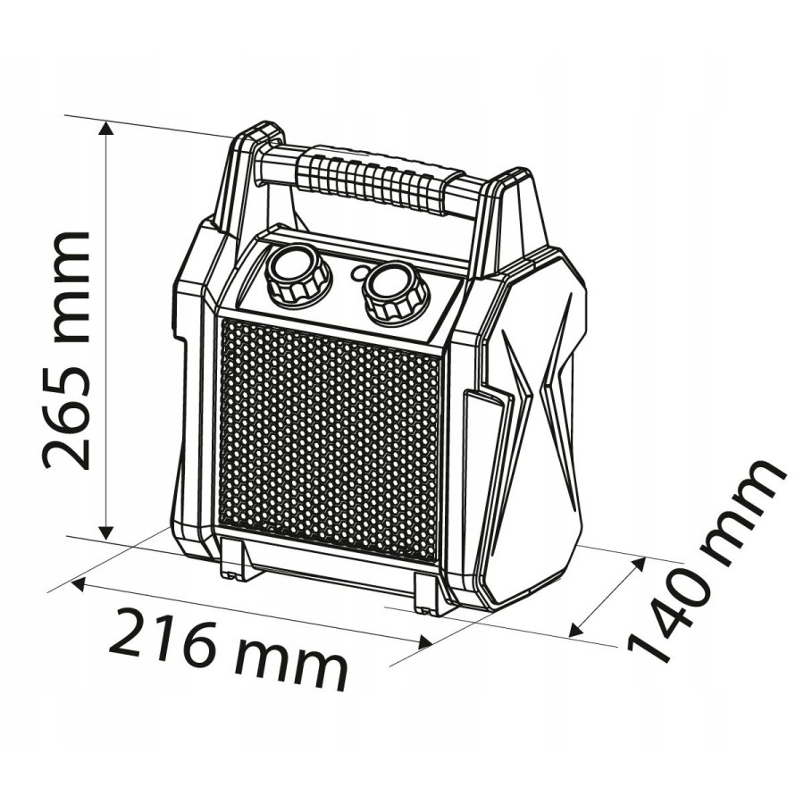 NAGRZEWNICA ELEKTRYCZNA CERAMICZNA PTC 2KW - 90-060.