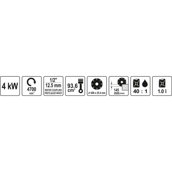 PRZECINARKA SPALINOWA TARCZOWA 400 MM, 5.5KM - YT-84820.